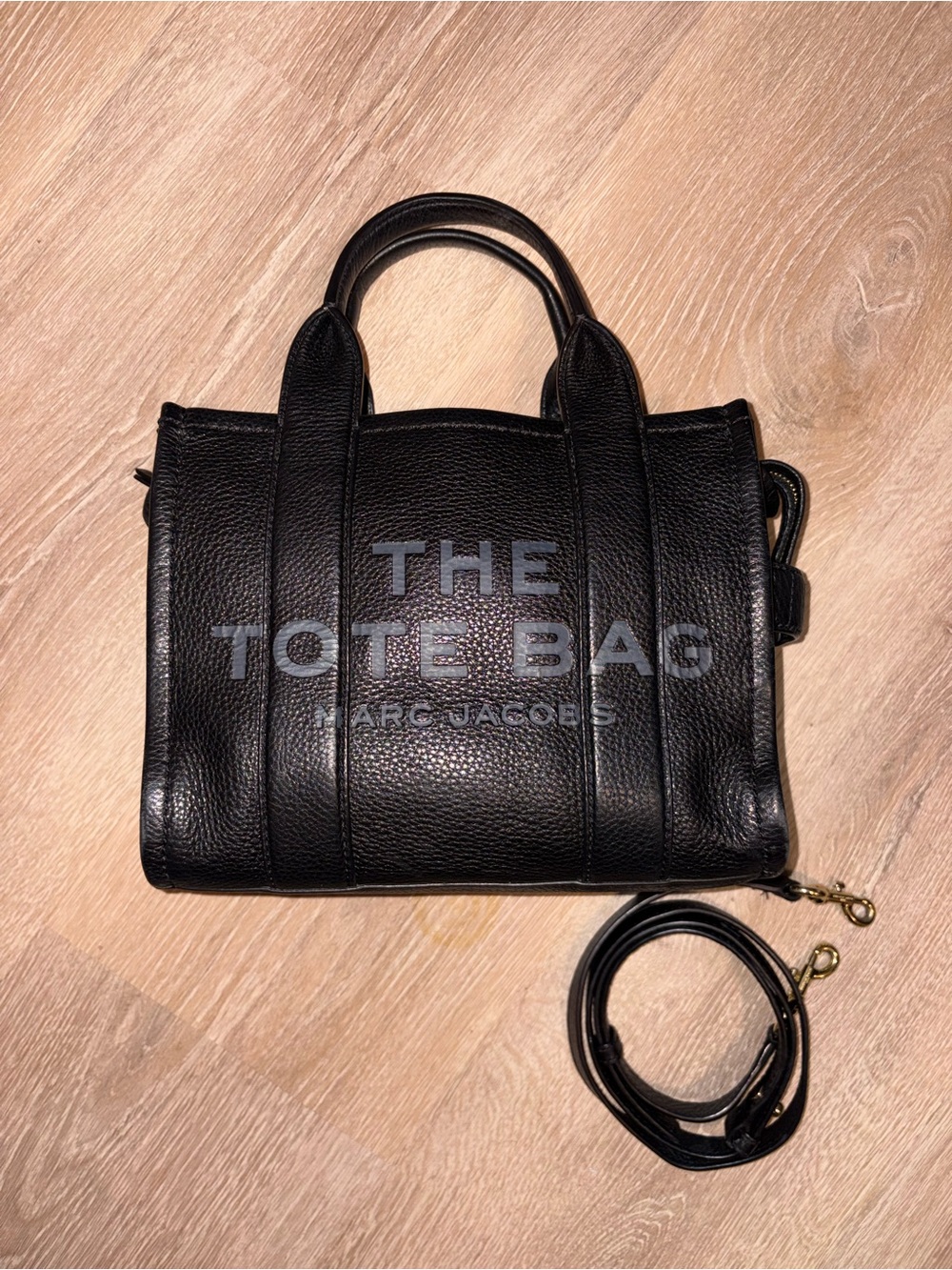 Small Marc Jacobs Black Leather The Tote Bag